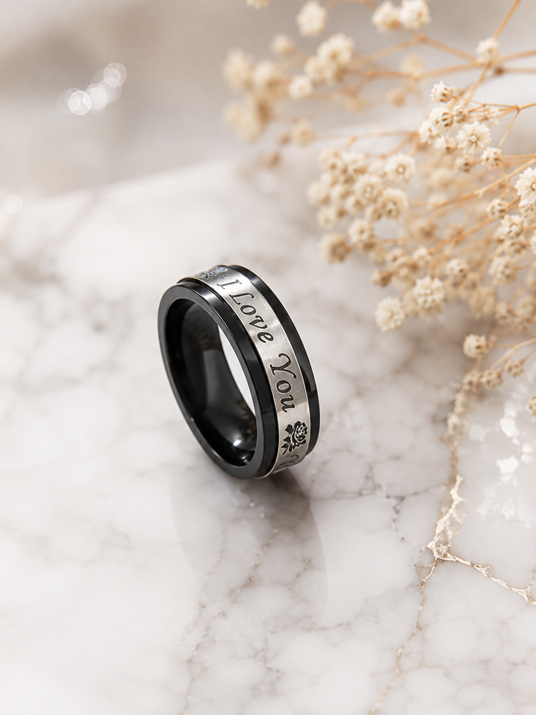 Bague « I Love You » en acier inoxydable Taille 60 – Image 2