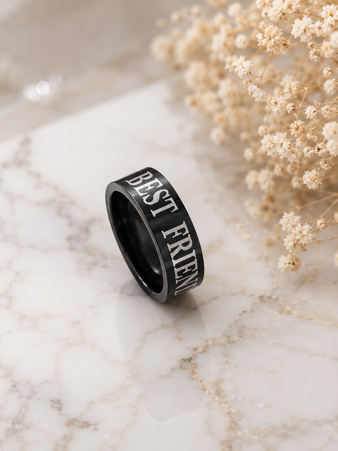 Bague « Best Friend » en acier inoxydable - Taille 69 – Image 2