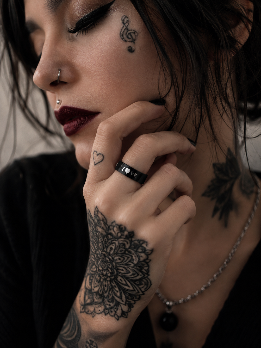 Bague « LOVE » en acier inoxydable - Taille 66