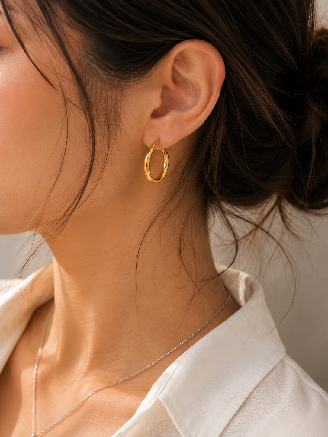 Boucles d’oreilles créoles dorées en acier inoxydable