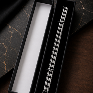 Bracelet Chaîne à Gros Maillons Argenté – Style Élégant