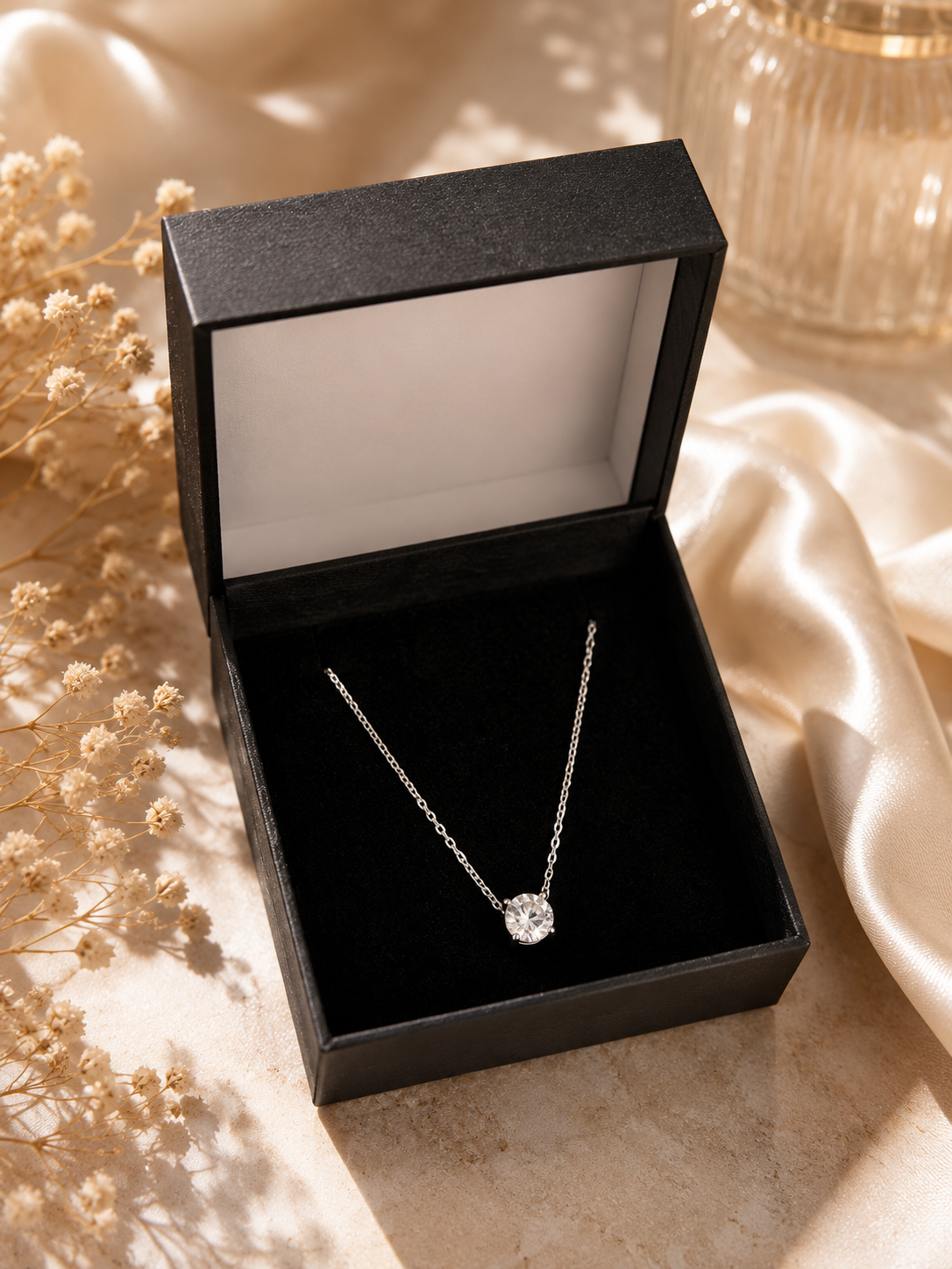 Collier pendentif rond scintillant – Doré ou Argenté – Image 2