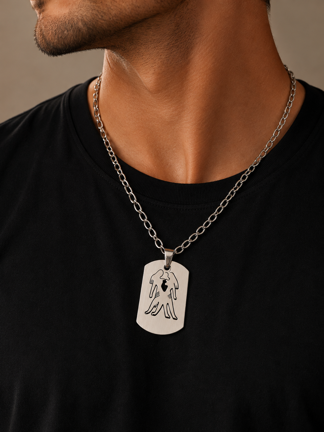 Collier signe astrologique Gémeaux – Acier inoxydable