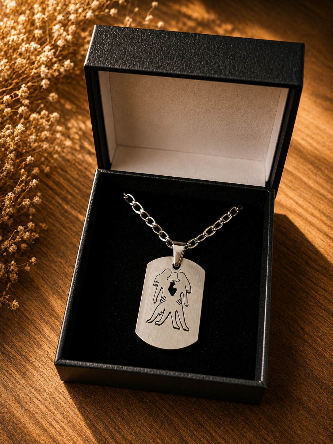 Collier signe astrologique Gémeaux – Acier inoxydable – Image 2