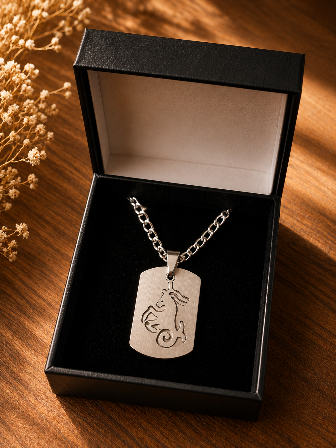 Collier signe astrologique Capricorne – Acier inoxydable – Image 2