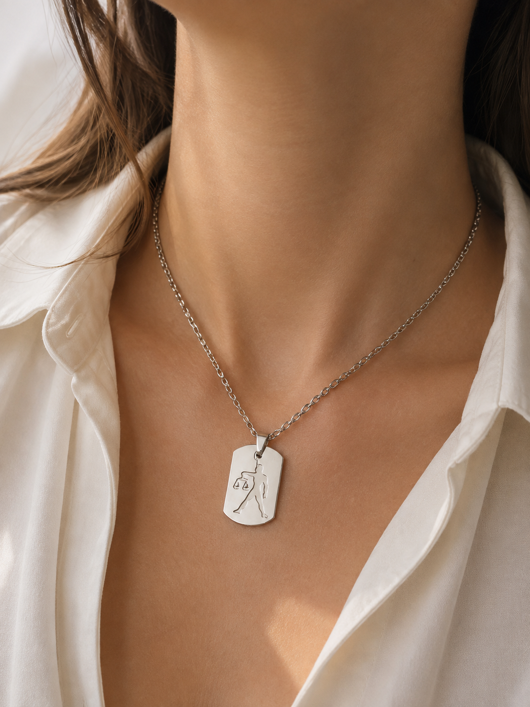 Collier Astro Balance – Pendentif Zodiaque Acier Inoxydable