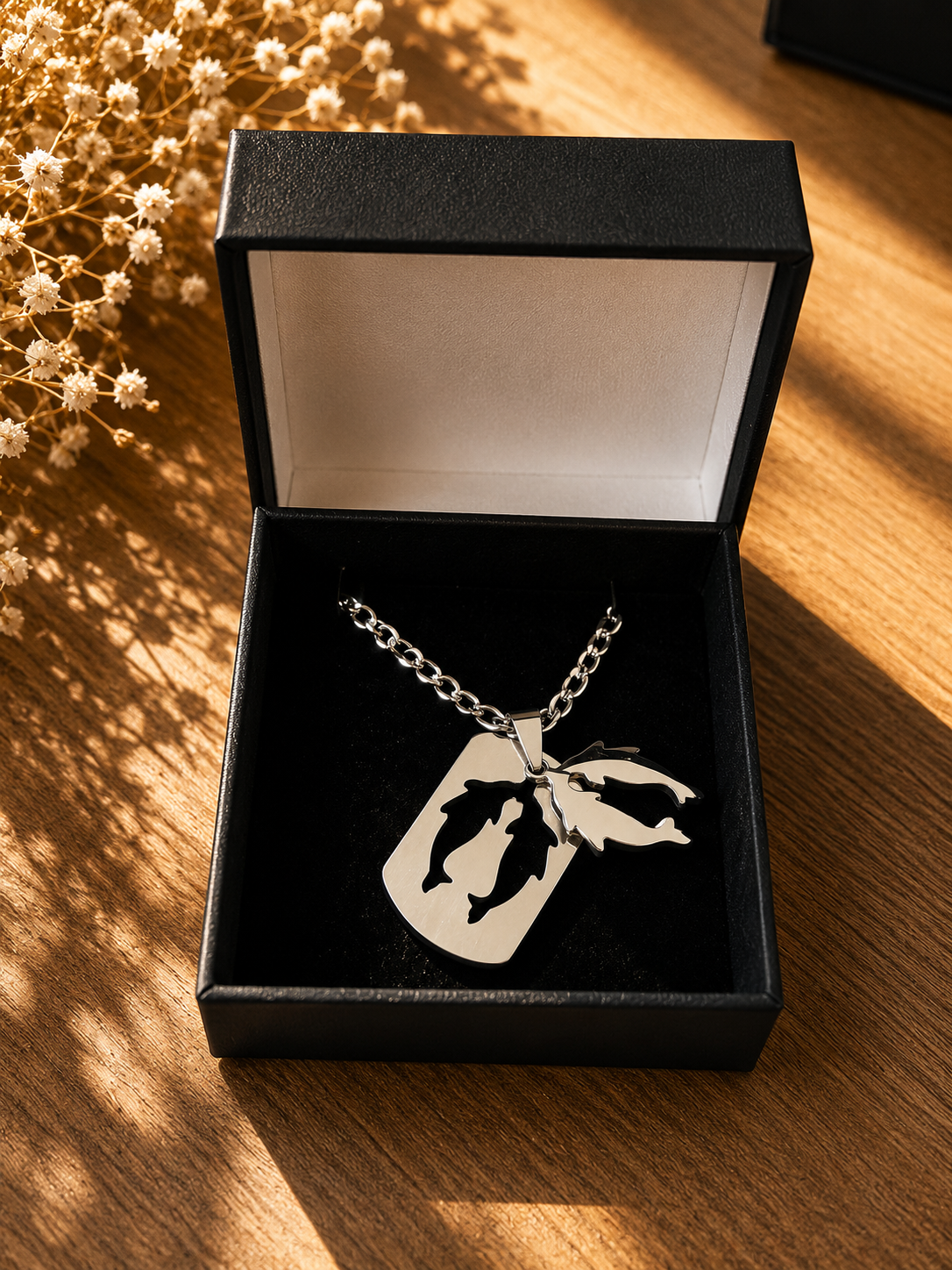 Collier Astro Poissons – Pendentif Zodiaque Acier Inoxydable – Image 3